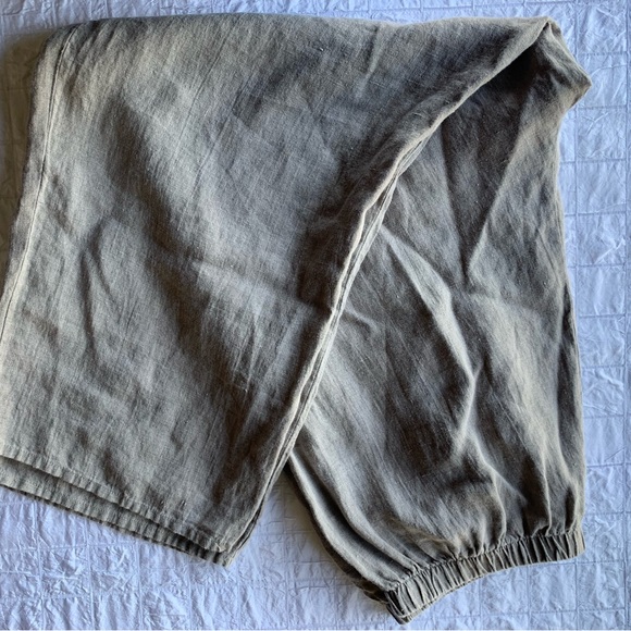 Flax Natural Sociable Flood Wide Leg Linen Pants Large - Picture 7 of 16